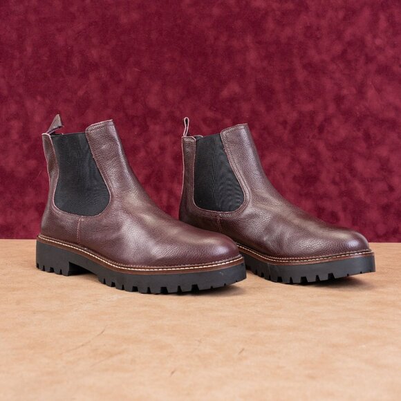 Caslon Women Miller Burgundy Leather Water Resistant Chelsea Ankle Boots Sz 7 - Picture 1 of 8